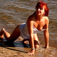 Red Hair - Bottomless, Red Hair , Red Hair, Beach Wfi, Bottomless, Redhead In The Surf