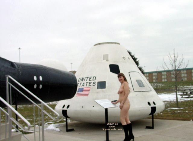 Nude At A Museum , Nude At A Museum, Exhibitionist Girl, Back To The Moon, Black Boots