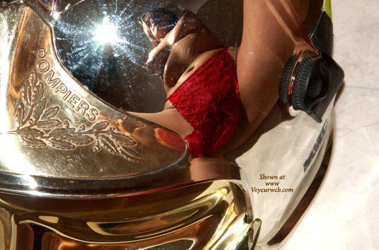 Nude Reflected On A Trophy - Self Shot, Spread Legs, Naked Girl, Nude Amateur , Deep Belly Btton, Reflective Pose, Reflections Of A Woman, Reflection, Self Portrate In Silver, Red Panties, Sexy Reflection, Red Lace Panties