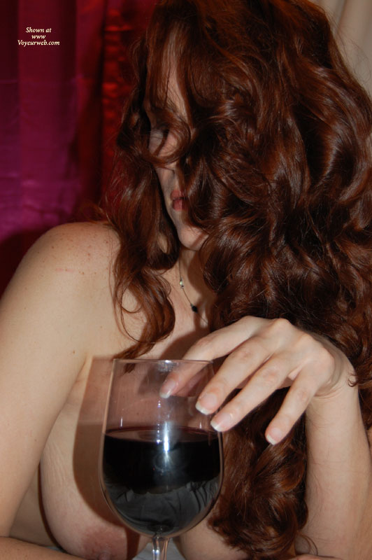Topless Girl Drinking Wine - Long Hair, Milf, Red Hair, Topless , Naked Model Subverted By Wine Glass, Red Haired Milf, Red Wine, Topless Girl Fingers Wine Glass, Red Head With Red Wine, Wine Glass, Lots Of Freckles, Medium-sized Breasts, Long Red Hair